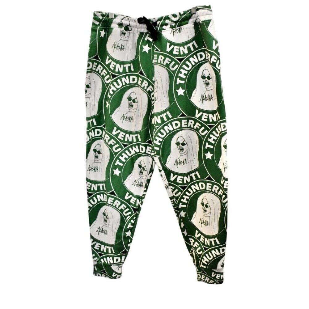 Women's Drag Queen Merch Alaska Starbucks Green Joggers Size 2X